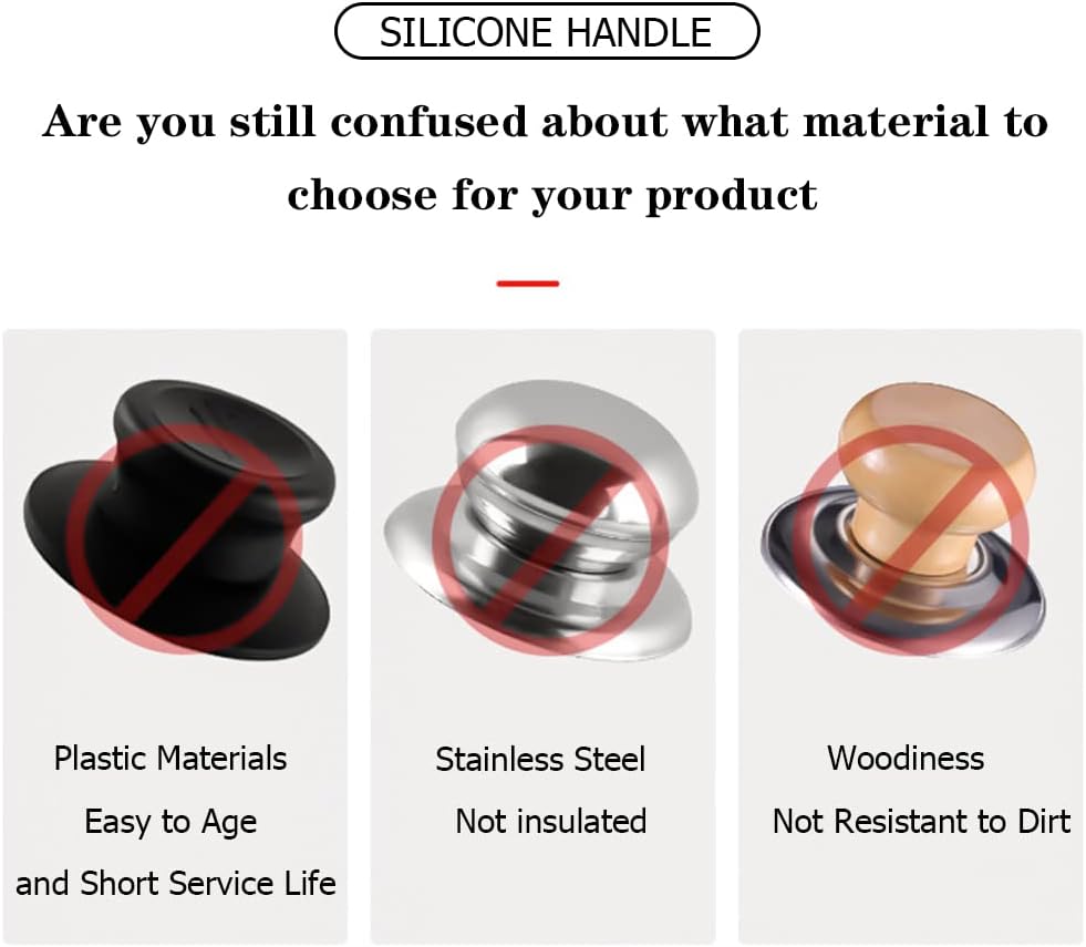 JoyTube Universal Pot Pan Lids Replacement Knob, Silicone Heat Resistant Pan Cover Holding Handles BPA Free Dishwasher Safe Fits Skillets and Kitchen Cookware (Pack of Two-Orange)