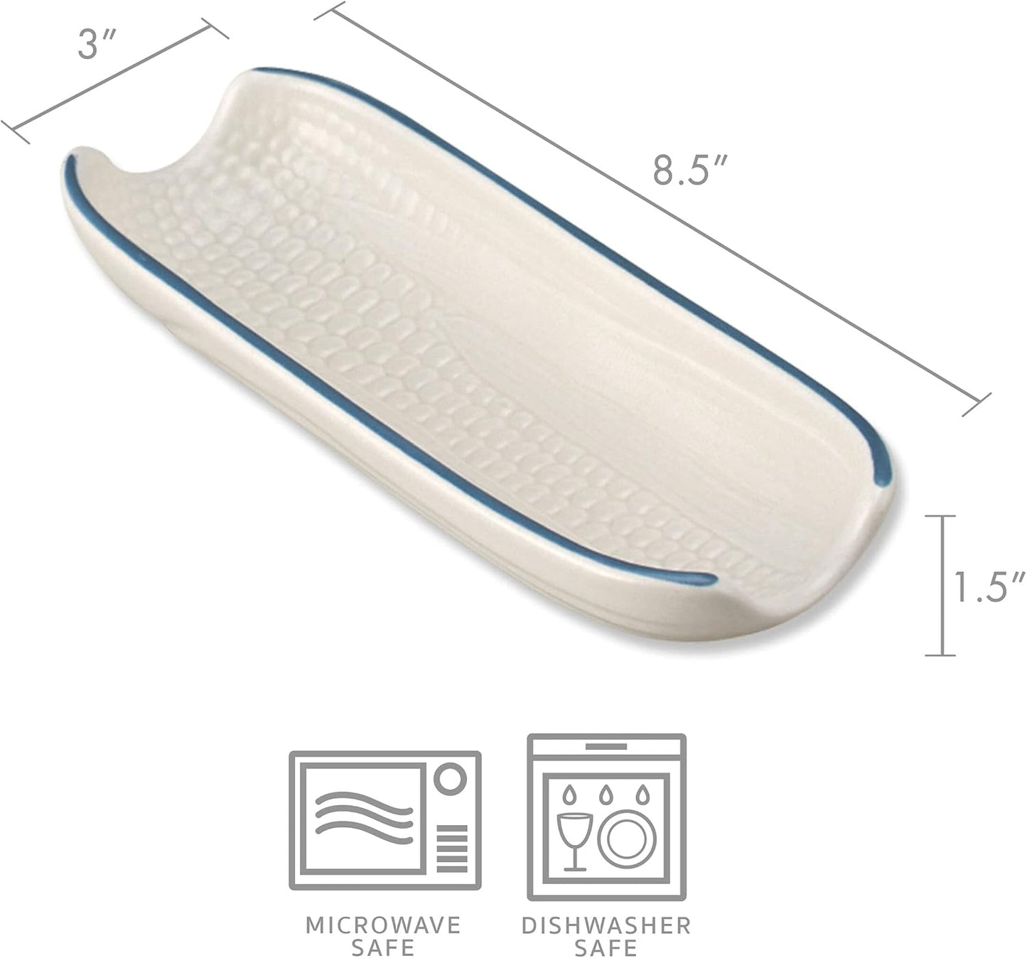 Pfaltzgraff Yorktowne Set of 4 Multicolor Corn Dishes, Durable Stoneware Side Plates with Vibrant Designs, Perfect for Serving Vegetables and Snacks