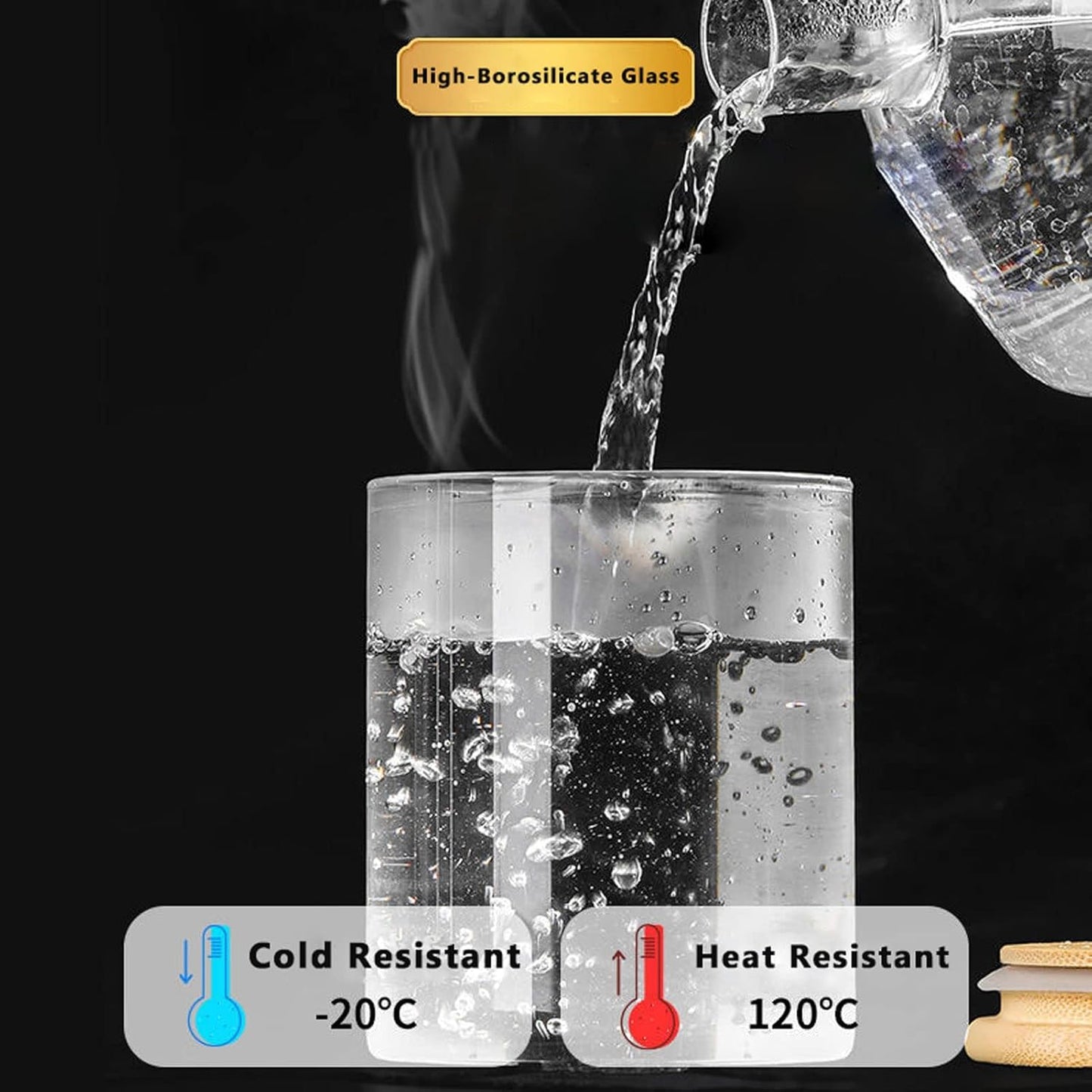 6-Pack 18.5oz Airtight Glass Meal Prep Containers with Lids – Overnight Oats Jars for Coffee, Nuts, Candy, Chia Seed Sugar & Pudding | Leakproof Borosilicate Glass Food Storage Jars