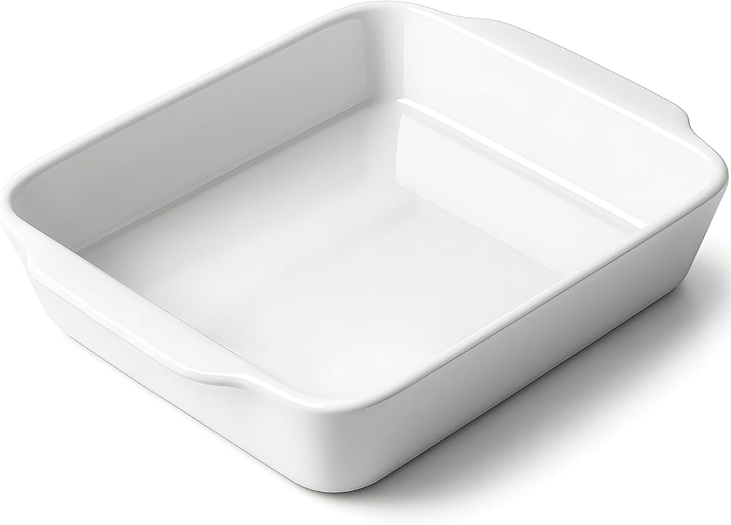 3 QT Wide Ceramic Baking Dish, White Casserole Dish with, Lasagna Pan for Oven, Ceramic Baking Pan, Kitchen Decor, Microwave Oven Safe, Dinner, Wedding (9.4" x 11.8")