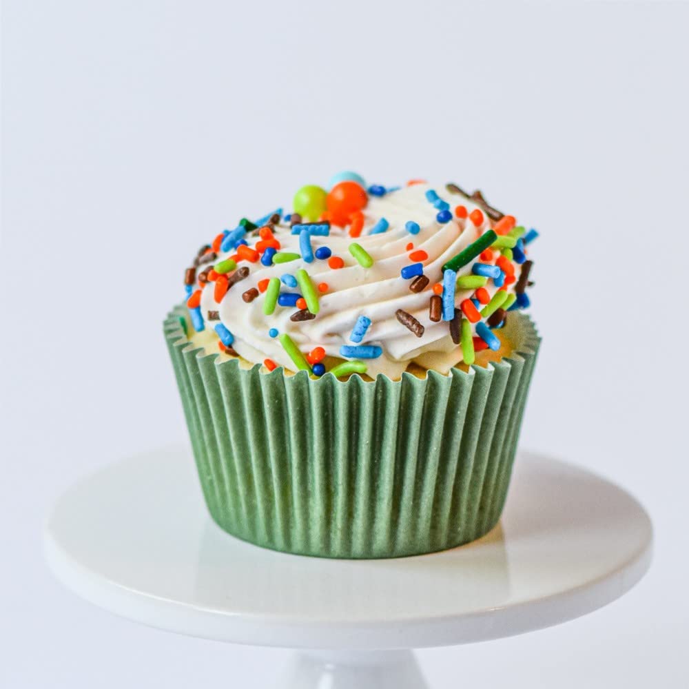 Dinosaur Sprinkles for Cupcakes Cake Decorating, Cookies and Baking - Fancy Edible Dino Sprinkles Cake Toppings in Brown Jimmies, Blue Nonpareils, Orange and Green Sugar Crystal and Pearl Sprinkles