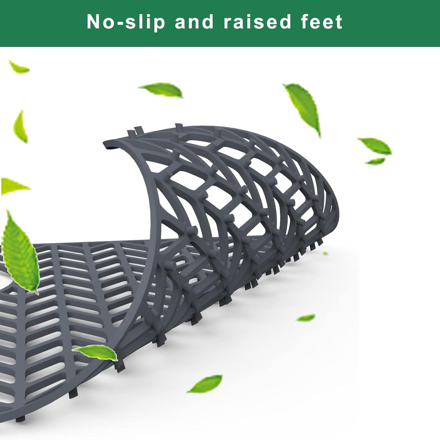 GUUKIN Sink Protectors for Kitchen Sink, 26''x 14'' Silicone Kitchen Sink Mat Grid for Bottom of Farmhouse Stainless Steel Porcelain Sink with Rear Drain (Grey)