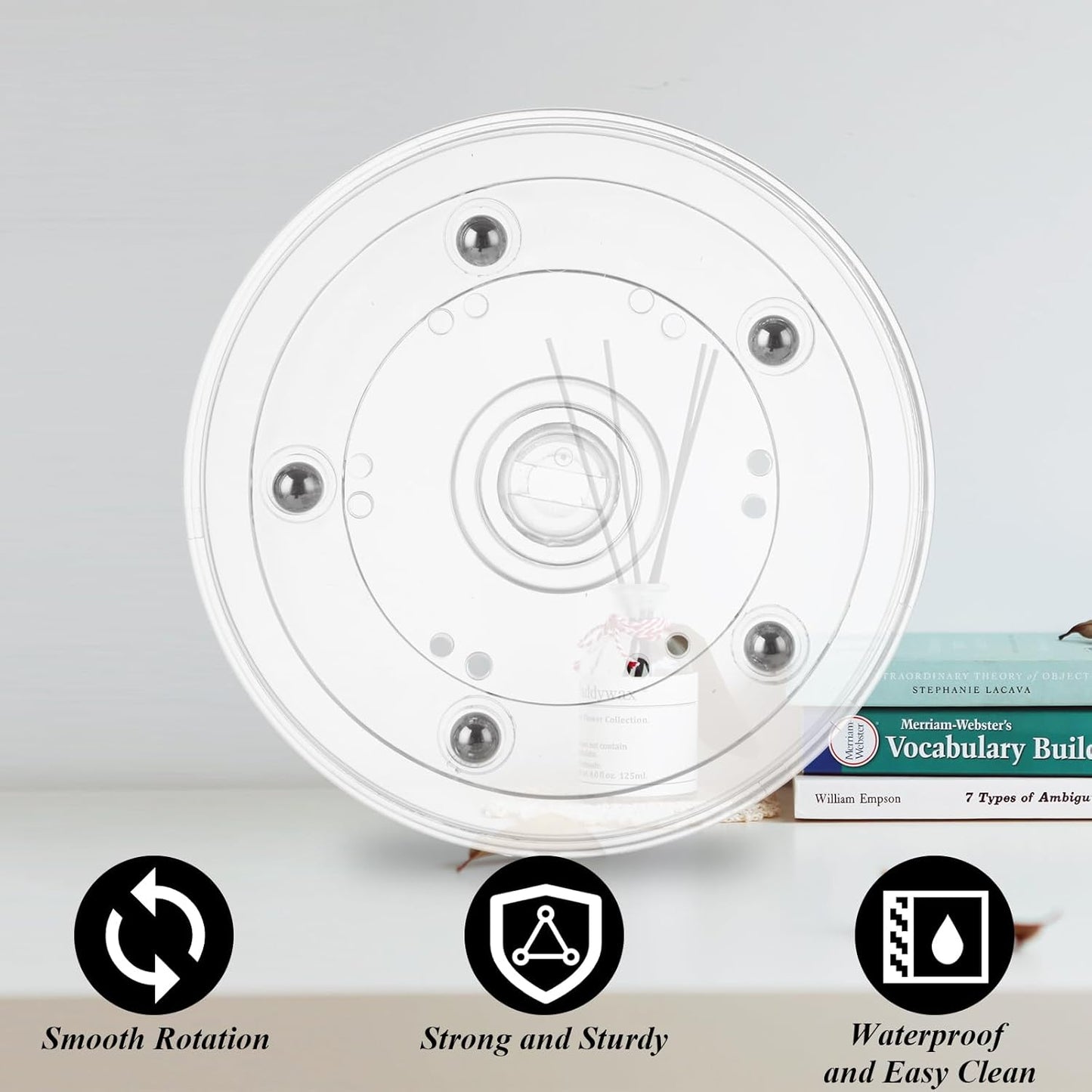 6 Pack 4 inch Small Lazy Susan, Lazy Susan Turntable Organizer Acrylic Cookie Turntable for Kitchen Spice Rack Table Cake Kitchen Pantry Decorating