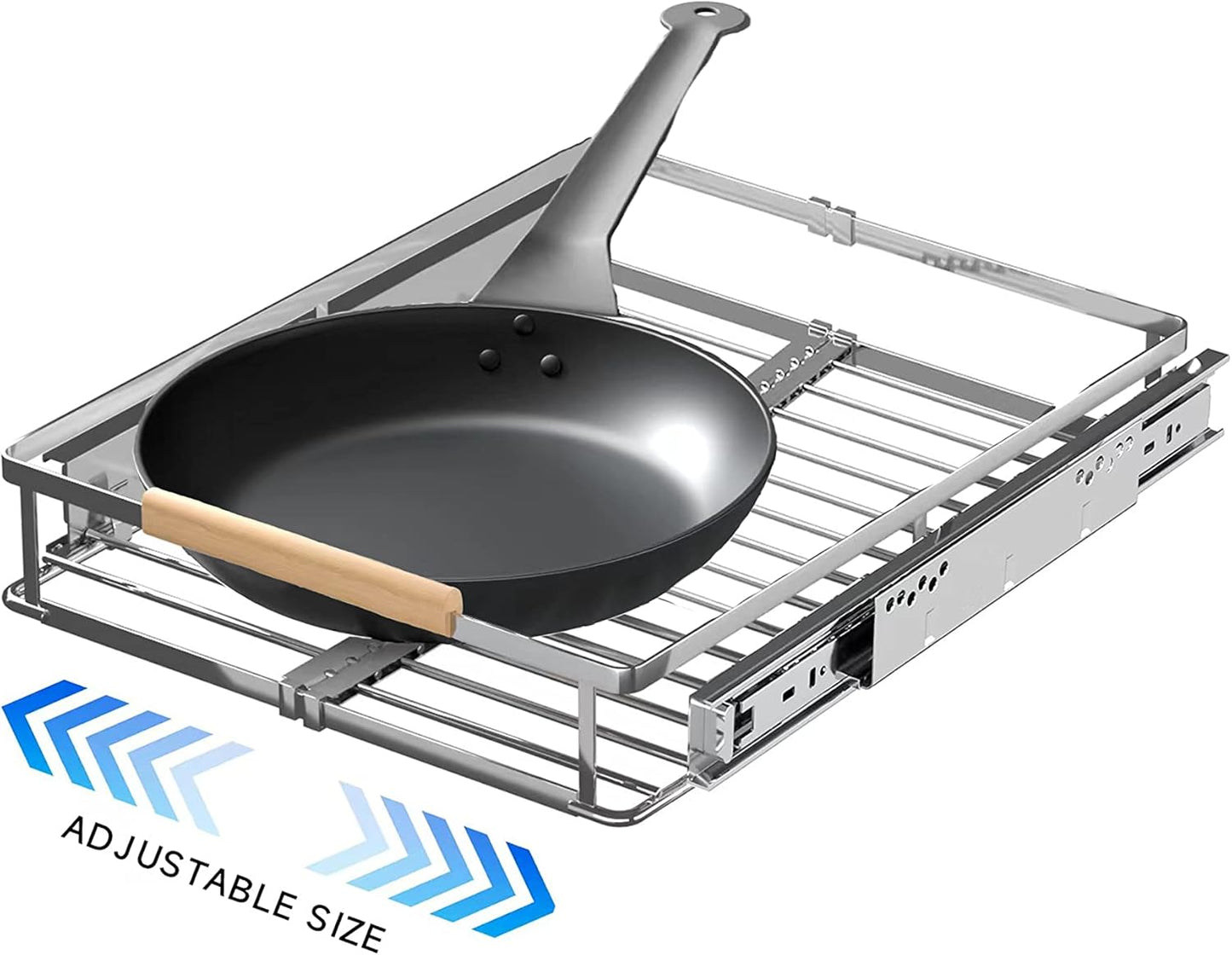 Expandable Pull Out Cabinet Organizer,11.8~18" W x 17" D Heavy Duty Slide Out Shelves Adjustable Height Cabinet Pull Out Shelves,Expandable Width Spice Rack Organizer for Kitchen Cabinet