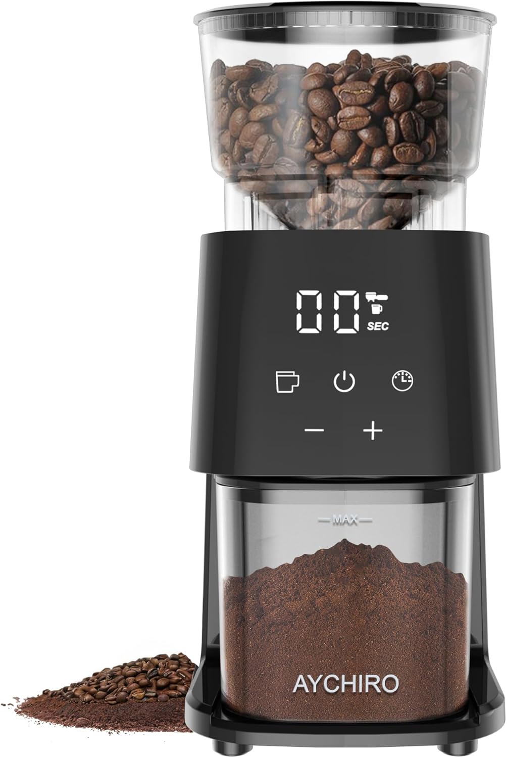 Burr Coffee Grinder Electric, Adjustable Burr Mill with 30 Grinding Settings, Coffee Bean Grinder with Touchscreen, 2-12 Cups