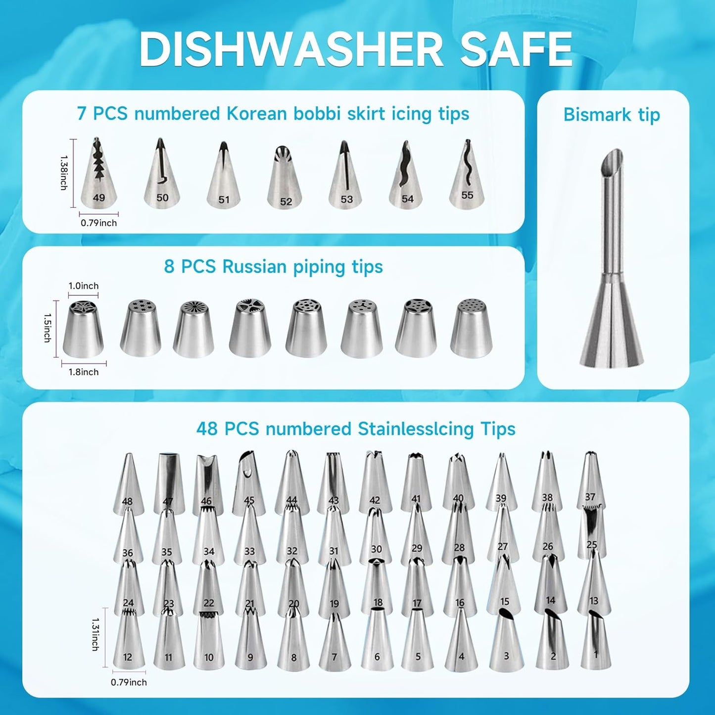 Cake Decorating Kit,137pcs Cake Decorating Supplies with Cake Turntable for Decorating,Pastry Piping Bag,Russian Piping Tips Baking Tools, Cake Baking Supplies for Beginners(Blue)