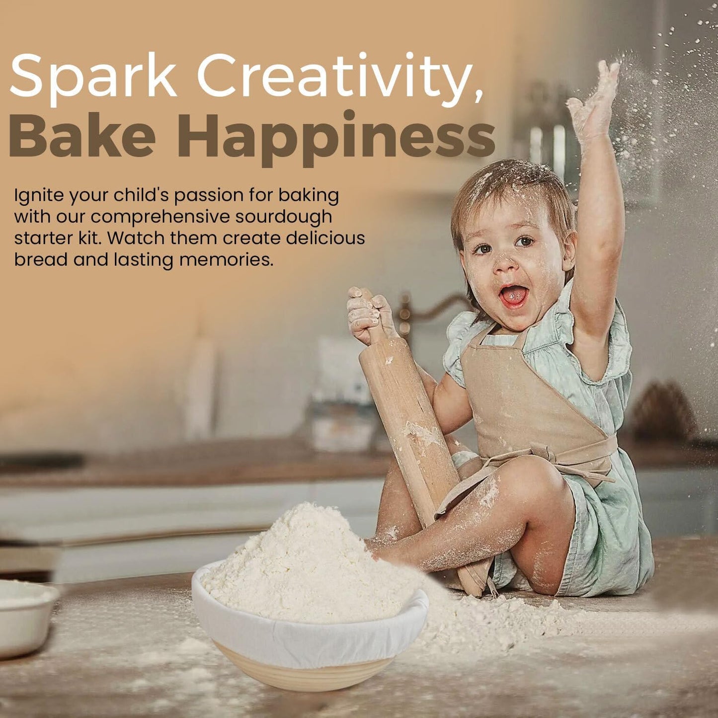 Sourdough Bread Baking Supplies 16 Pcs | Banneton Bread Proofing Basket Kit with Sourdough Starter Jar, 9" Round & 10" Oval Sourdough Proofing Rattan Baskets with Bread Making Tools Gift Set