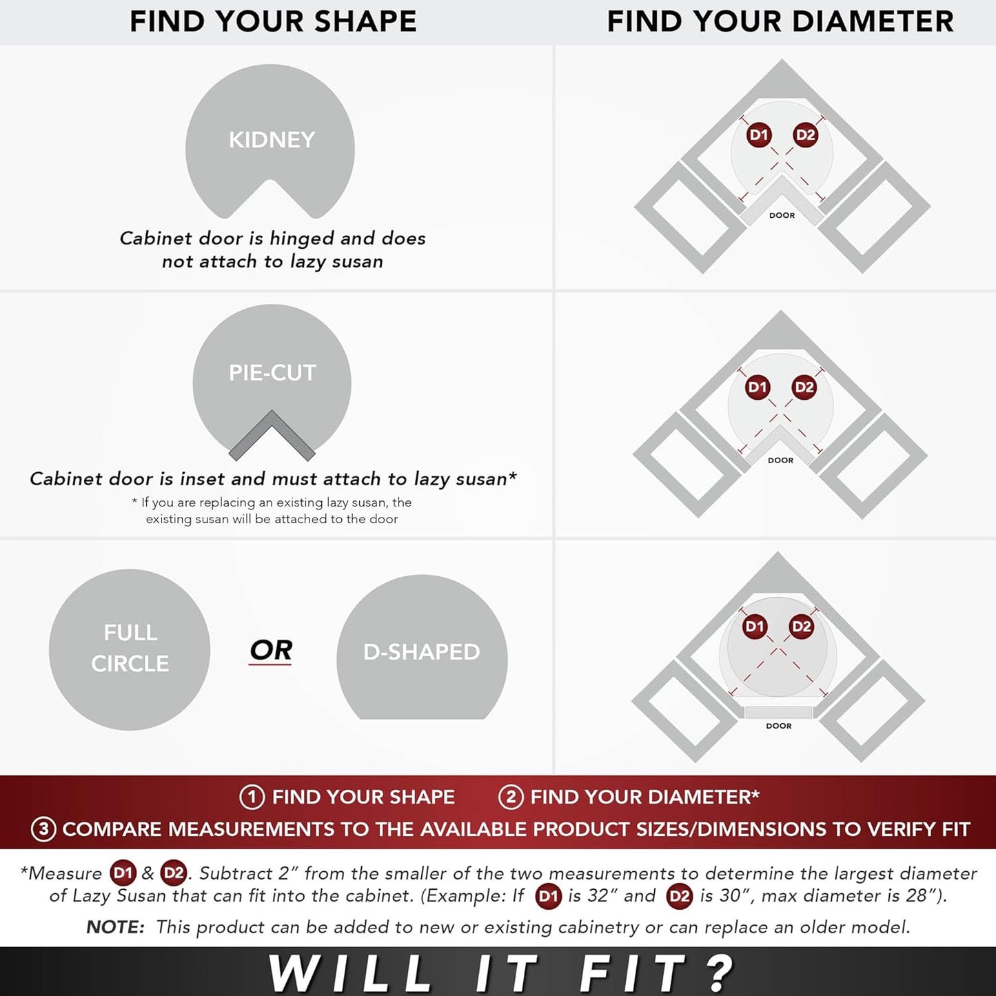 Rev-A-Shelf 24" Pie-Cut Lazy Susans 2-Shelf, White