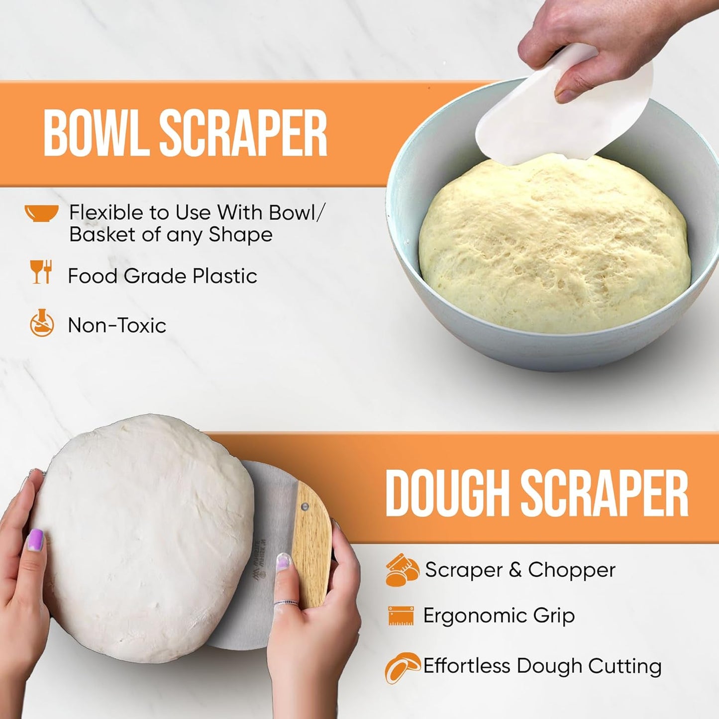 Trailblaze Banneton Bread Proofing Basket - Sourdough Bread Baking Supplies – Sourdough Starter Kit – Sourdough Proofing Basket Gift for Bakers - Round Bread Basket (9 Inch)