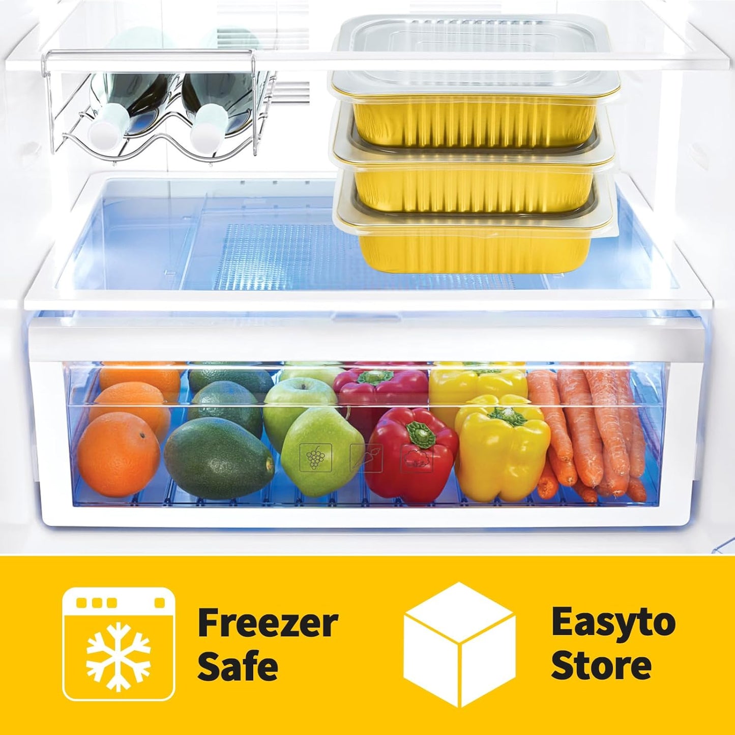 40 Pack 3 LB Aluminum Pans with Lids Heavy Duty (8.7"×6.6"×2.5") Foil Food Containers with Lids, 50oz Disposable Tin Foil Pans with Lids for Baking, Meal Prep, Freezer, Heating and Takeout