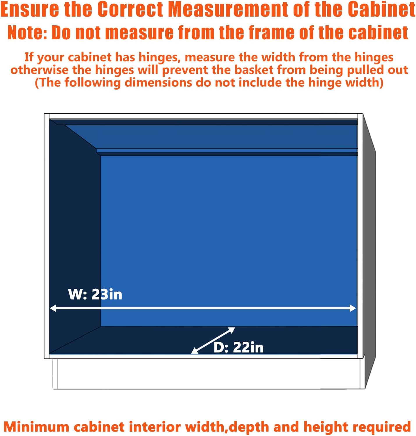 ROOMTEC Pull Out Cabinet Organizer, Cabinet Pull Out Shelves 22½" W x 21½" D, Heavy Duty Cabinet Drawers Slide Out Kitchen Cabinet Organizers Storage Shelf