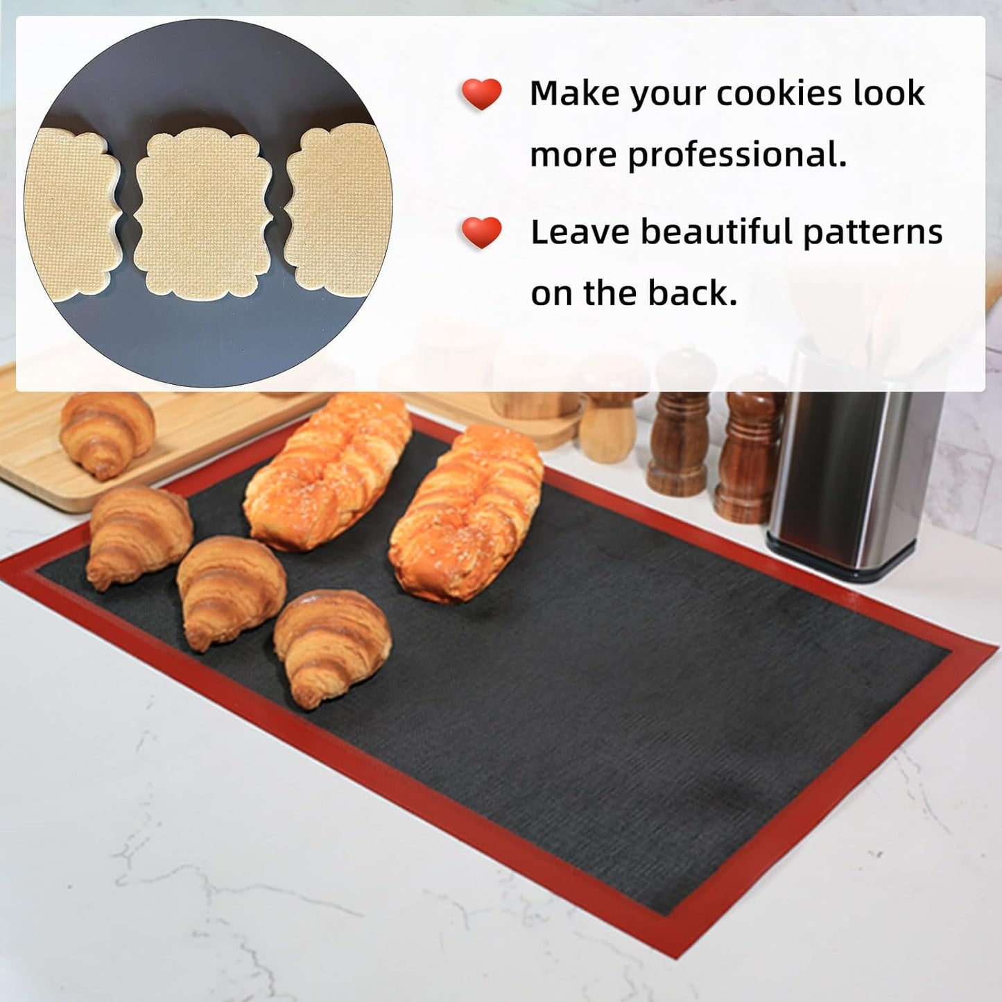 Perforated Silicone Baking Mat for Full Size Sheet Pan, Non-Stick Eclair Baking Mat for 18x26 Commercial Pan, Reusable Cookie Sheet Liner for Commercial Oven Use 1 PCS