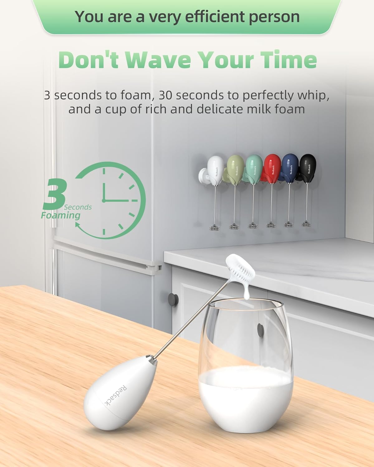 Milk Frother Handheld with Case,USB C Rechargeable Frother Wand for Coffee, Portable Electric Whisk with Stand,Waterproof Hand Drink Mixer Travel for Lattes, Cappuccino, Matcha, Egg (White)