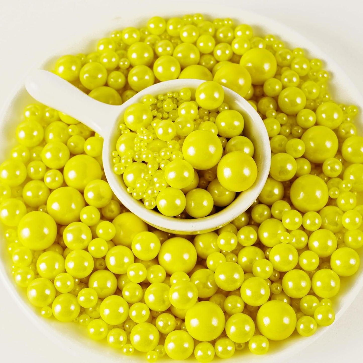 Kasvan Yellow Pearl Sugar Sprinkles - Edible Candy Pearls 130g/4.58 Oz, Mix Size, Baking Cake Decorations, Ice Cream Toppings and Cookie Decorating, Wedding Party Chirstmas Supplies