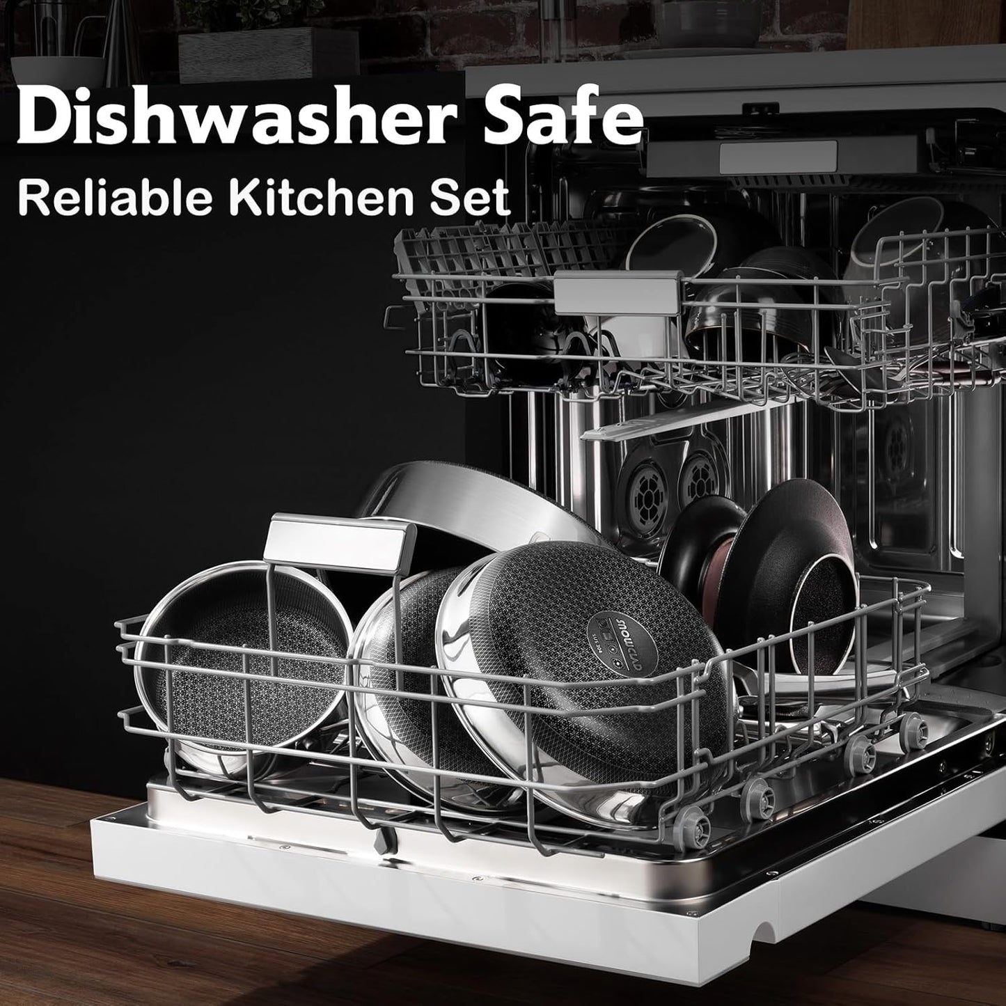 Sauce pan with lid,2.5 Quart Hybrid Nonstick Sauce pans set, Stainless Steel cookware,non stick Pots PFOA Free,Works on Induction,Ceramic and Gas Cooktops