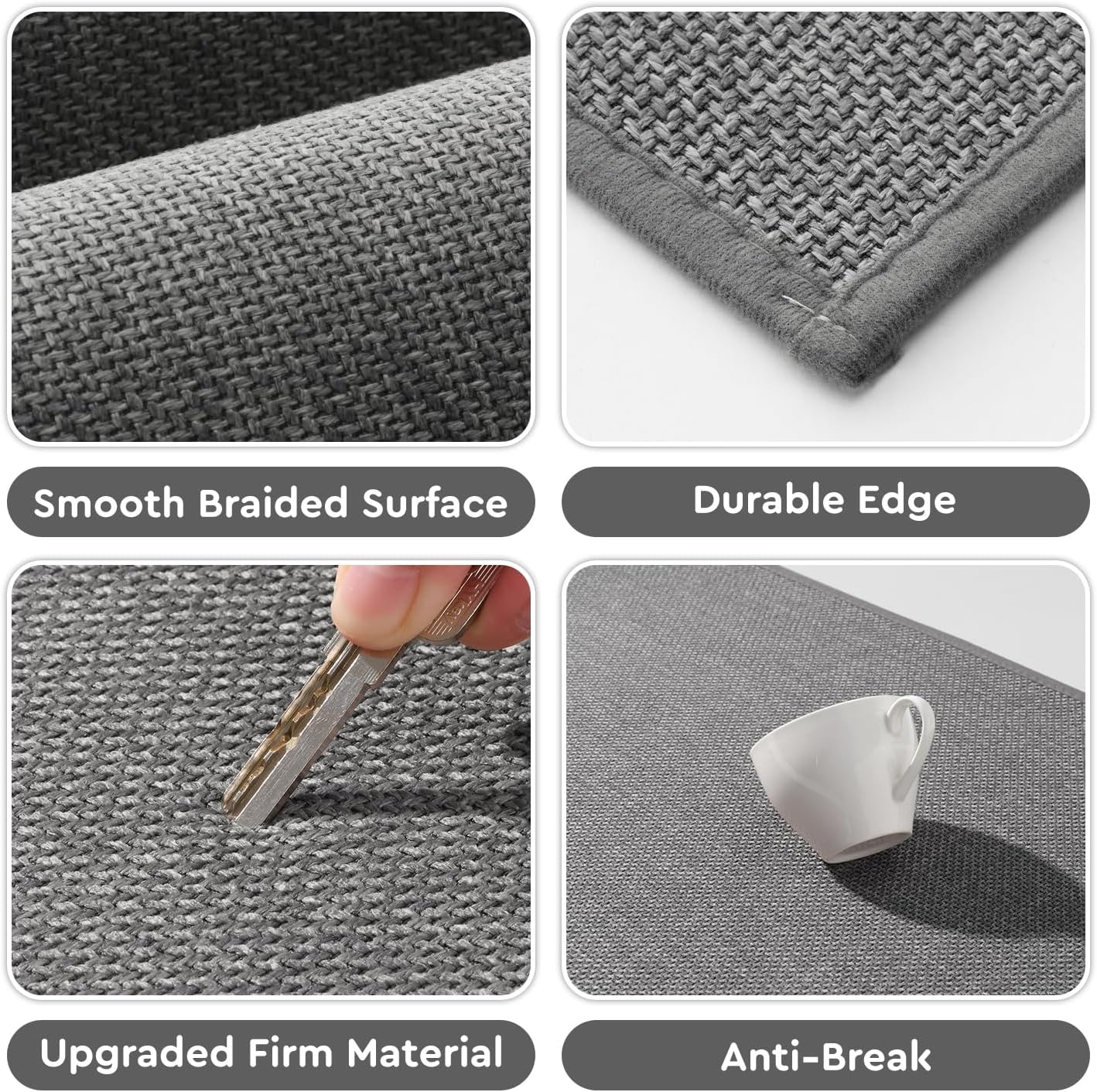 tchdio Kitchen Mats for Floor, Rubber Backed Kitchen Rugs Non Slip Washable, Superior Absorbent Kitchen Runner Rug Easy to Clean, Comfort Kitchen Floor Mat Front of Sink (Grey, 20" × 32")