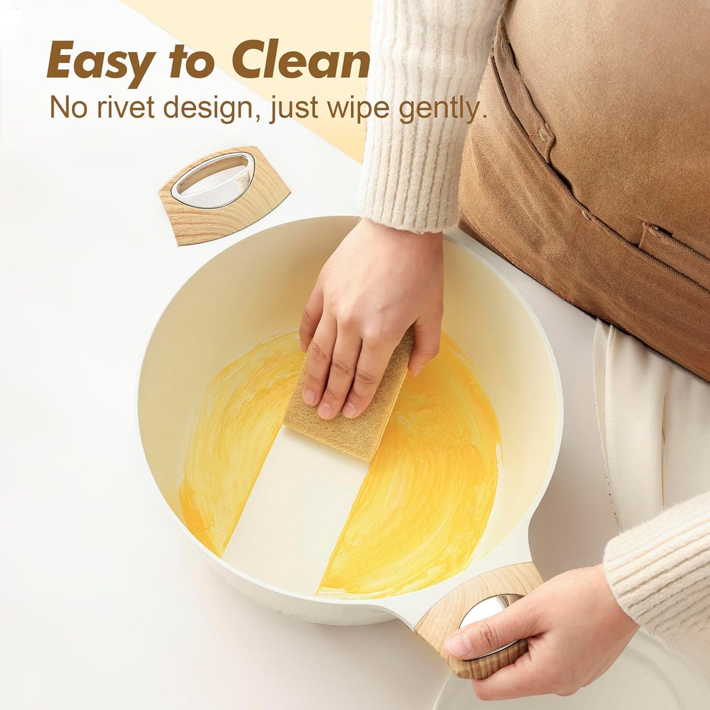 SENSARTE Ceramic Cookware Sets, Pots and Pans Set Non stick, 14-Piece Induction Cookware, Non toxic Healthy Non Stick Kitchen Cooking Set, with Frying Pans Set, PFAS PTFE PFOA PFOS Free