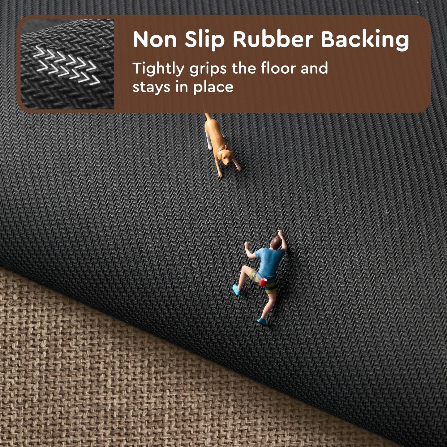 tchdio Kitchen Mats for Floor, Rubber Backed Kitchen Rugs Non Slip Washable, Superior Absorbent Kitchen Runner Rug Easy to Clean, Comfort Kitchen Floor Mat Front of Sink (Tan, 20" × 47")